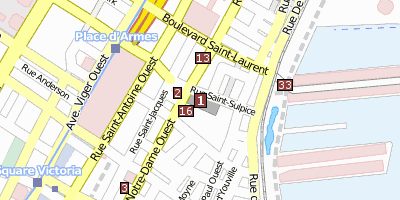 Stadtplan Notre-Dame de Montréal Montreal
